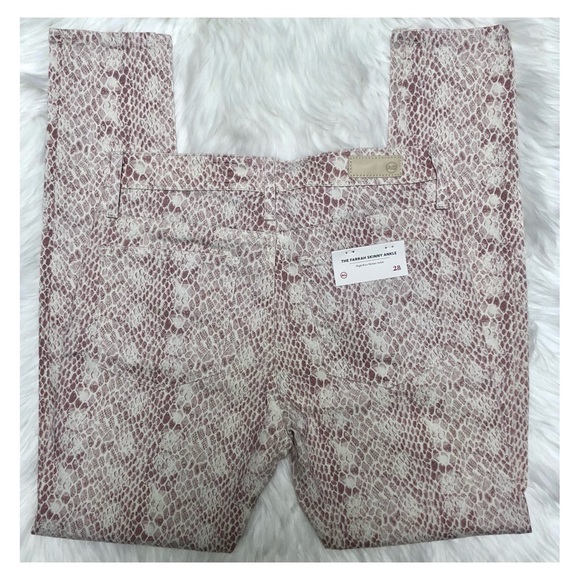 AG Farrah Ivory Python Snake Skinny Jeans NWT - Picture 7 of 15
